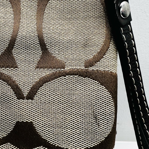 Coach 15112 Signature Stripe Beige And Brown Tote - Picture 3 of 10